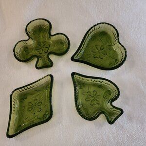 Green Tiara by Indiana Glass. Trinket or Snack/Nut dishes